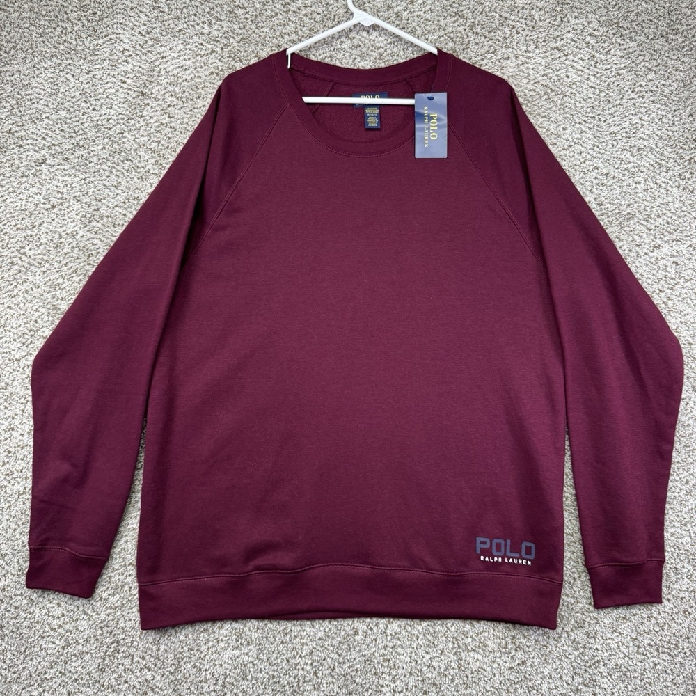 NEW Polo Ralph Lauren Lounge Sweatshirt Men's Size XL Red Fleece Lined Slwwpwear